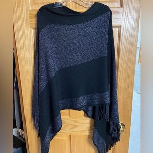 Black/silver poncho